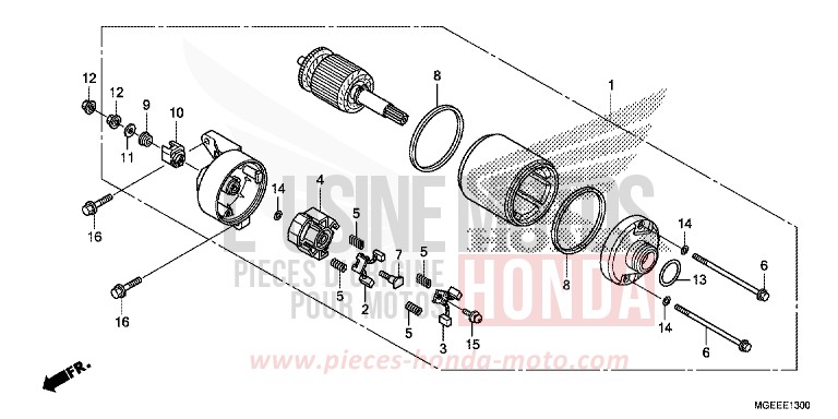 MOTEUR DE DEMARRAGE de VFR1200F DCT PEARL GLARE WHITE (NHB53) 2015